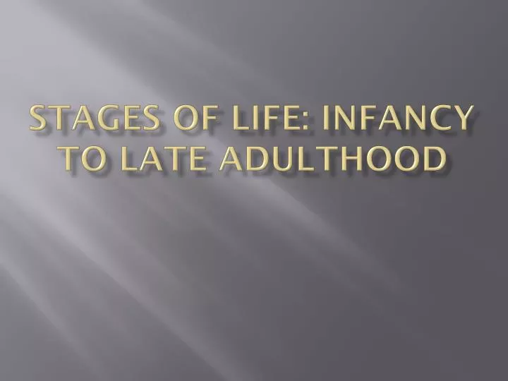 stages of life infancy to late adulthood