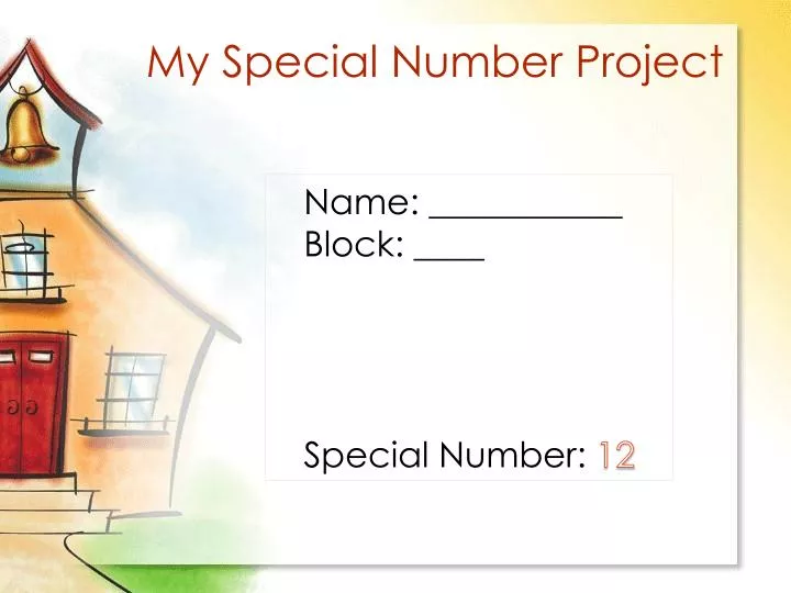 my special number project