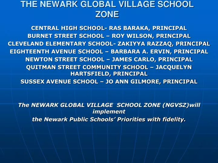 the newark global village school zone