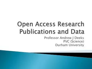 Open Access Research Publications and Data