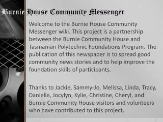 Burnie House Community Messenger