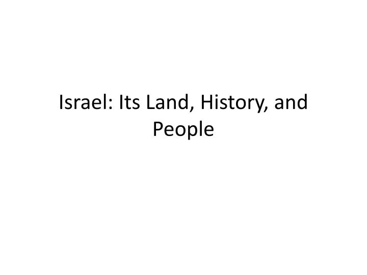 israel its land history and people