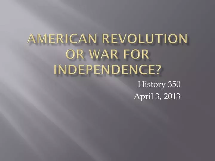 american revolution or war for independence