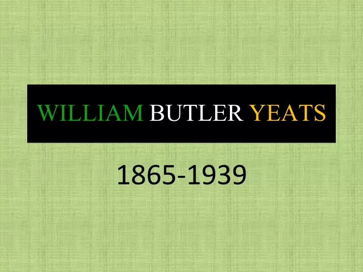 william butler yeats