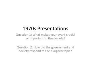1970s Presentations