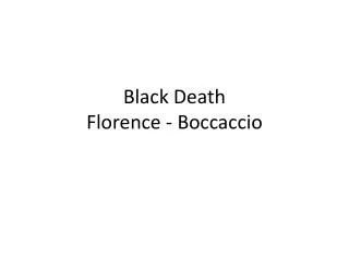 Black Death Florence - Boccaccio