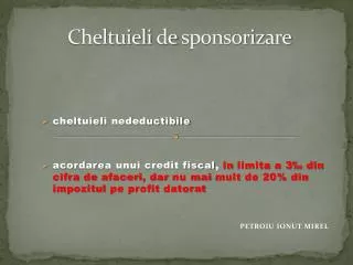 Cheltuieli de sponsorizare