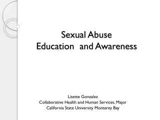 Sexual Abuse Education and Awareness