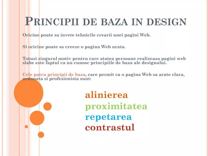 principii de baza in design