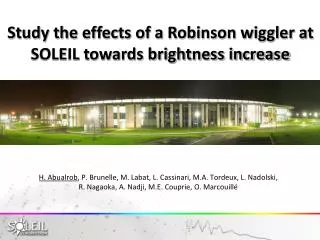 Study the effects of a Robinson wiggler at SOLEIL towards brightness increase
