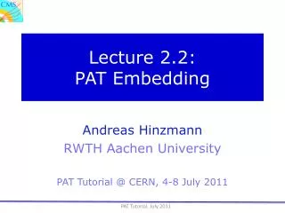 Lecture 2.2: PAT Embedding