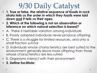 9/30 Daily Catalyst
