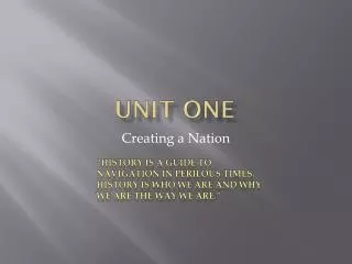 Unit one