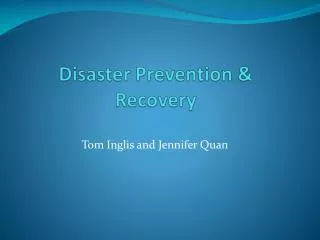 Disaster Prevention &amp; Recovery