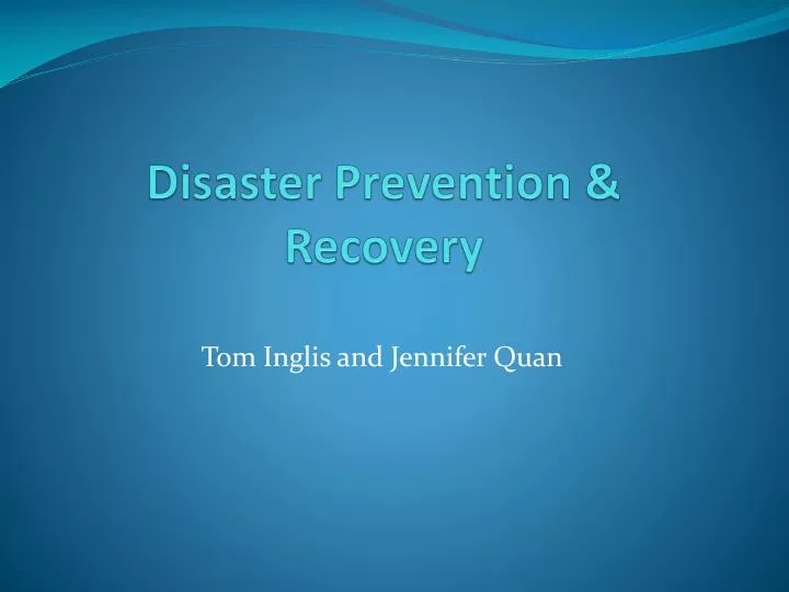 disaster prevention recovery