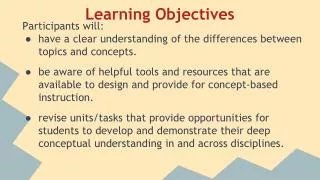 Learning Objectives