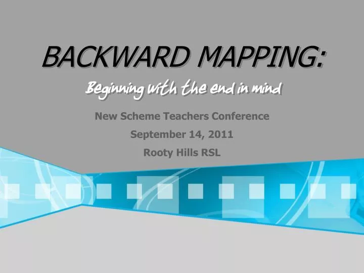 backward mapping beginning with the end in mind