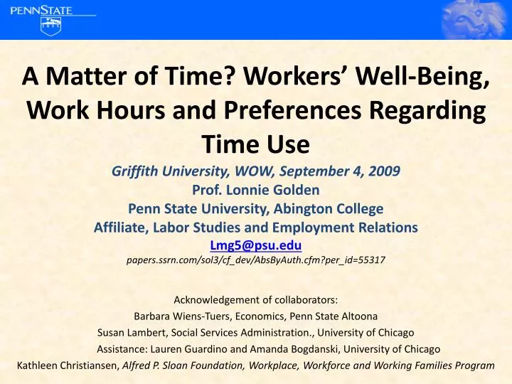 a matter of time workers well being work hours and preferences regarding time use