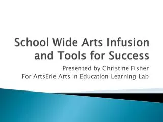 School Wide Arts Infusion and Tools for Success