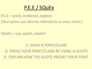 P.E.E / SQuEx