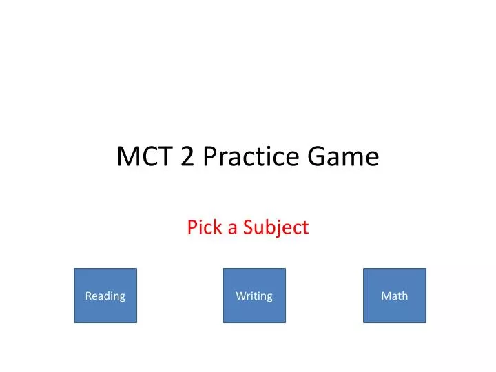 mct 2 practice game