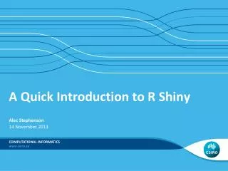 A Quick Introduction to R Shiny
