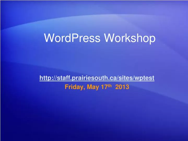 wordpress workshop