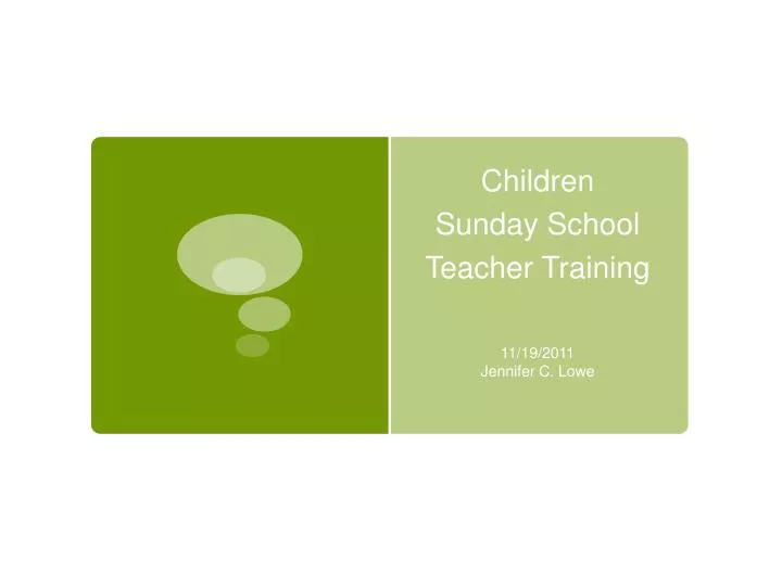 children sunday school teacher training