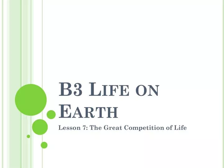 b3 life on earth