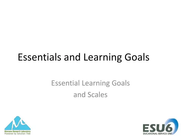 essentials and learning goals