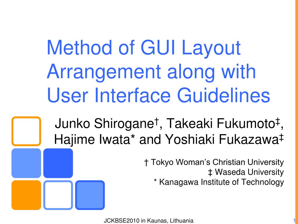 PPT - Method of GUI Layout Arrangement along with User Interface ...