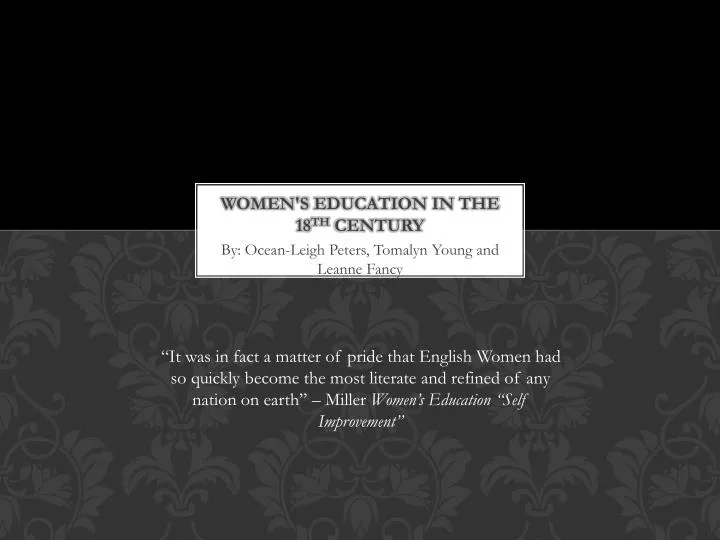 women s education in the 18 th century
