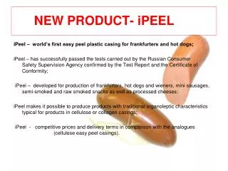 NEW PRODUCT - i PEEL