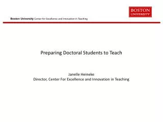 BU Doctoral Programs: Primary Goal