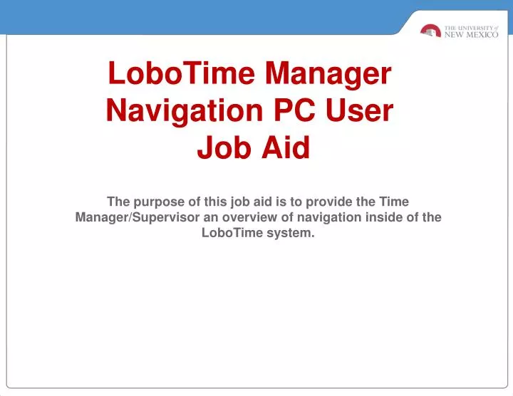 lobotime manager navigation pc user job aid