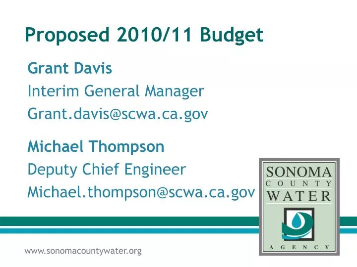 proposed 2010 11 budget