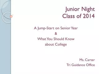 Junior Night Class of 2014