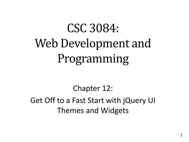 csc 3084 web development and programming