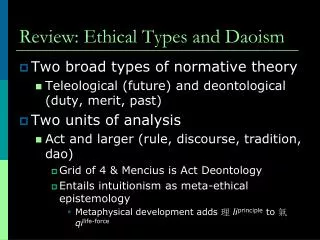 Review: Ethical Types and Daoism