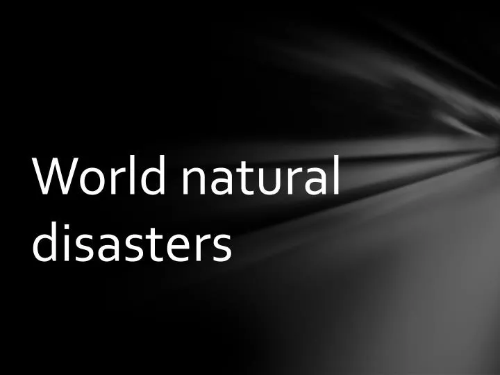 world natural disasters