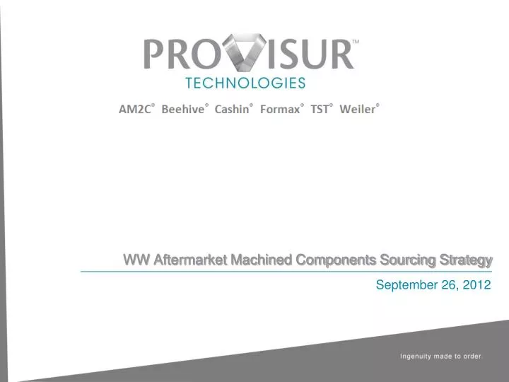 ww aftermarket machined components sourcing strategy