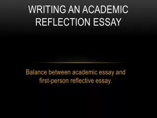 writing an academic reflection essay