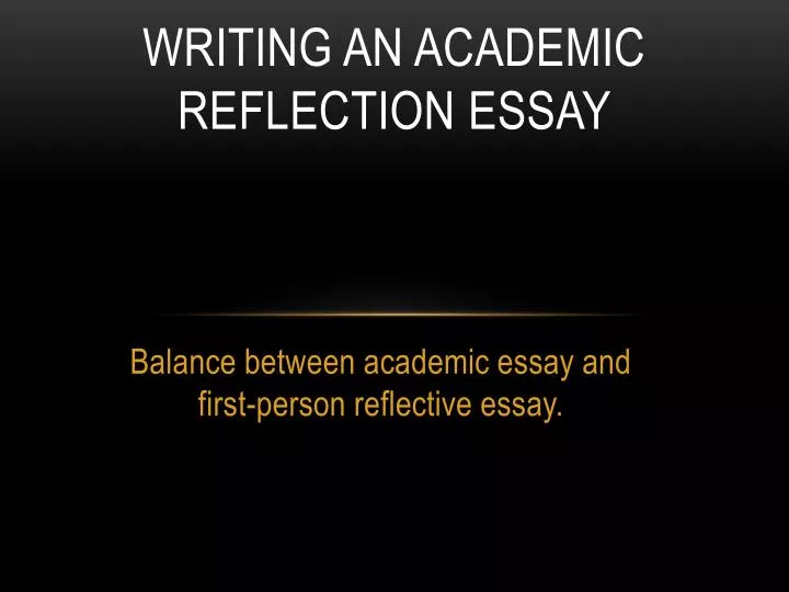 writing an academic reflection essay