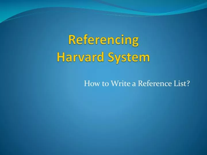 referencing harvard system