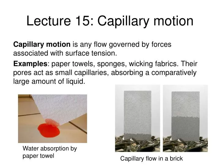 lecture 15 capillary motion