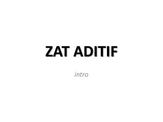 zat aditif