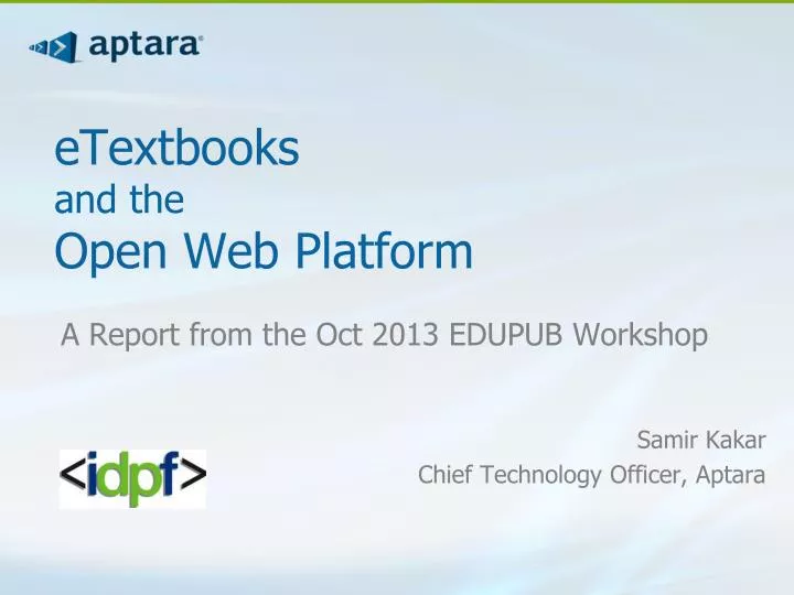 etextbooks and the open web platform