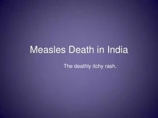 Measles Death in India