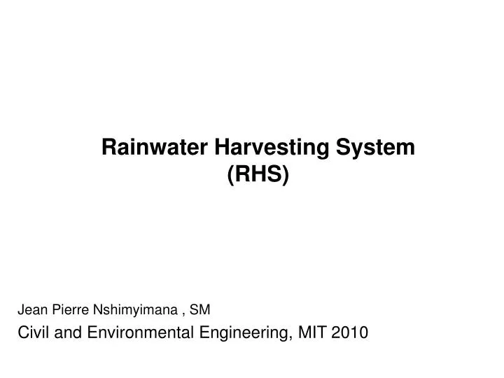 rainwater harvesting system rhs