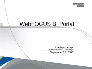 WebFOCUS BI Portal